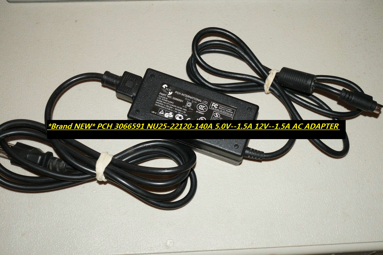 *Brand NEW* PCH 3066591 NU25-22120-140A 5.0V--1.5A 12V--1.5A AC ADAPTER Power Supply - Click Image to Close
